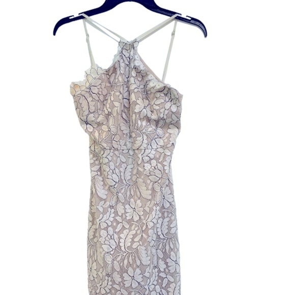 Lulus Delicate Darling beige and ivory lace bodycon dress size medium - Picture 8 of 16